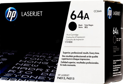 HP 64A Black Original LaserJet Toner Cartridge, CC364A